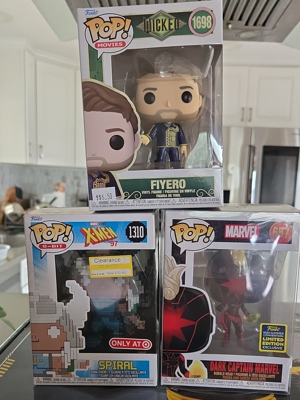 Funko Pop! Bundle - Captain Dark Marvel, Fiyero, X-Men Figures
